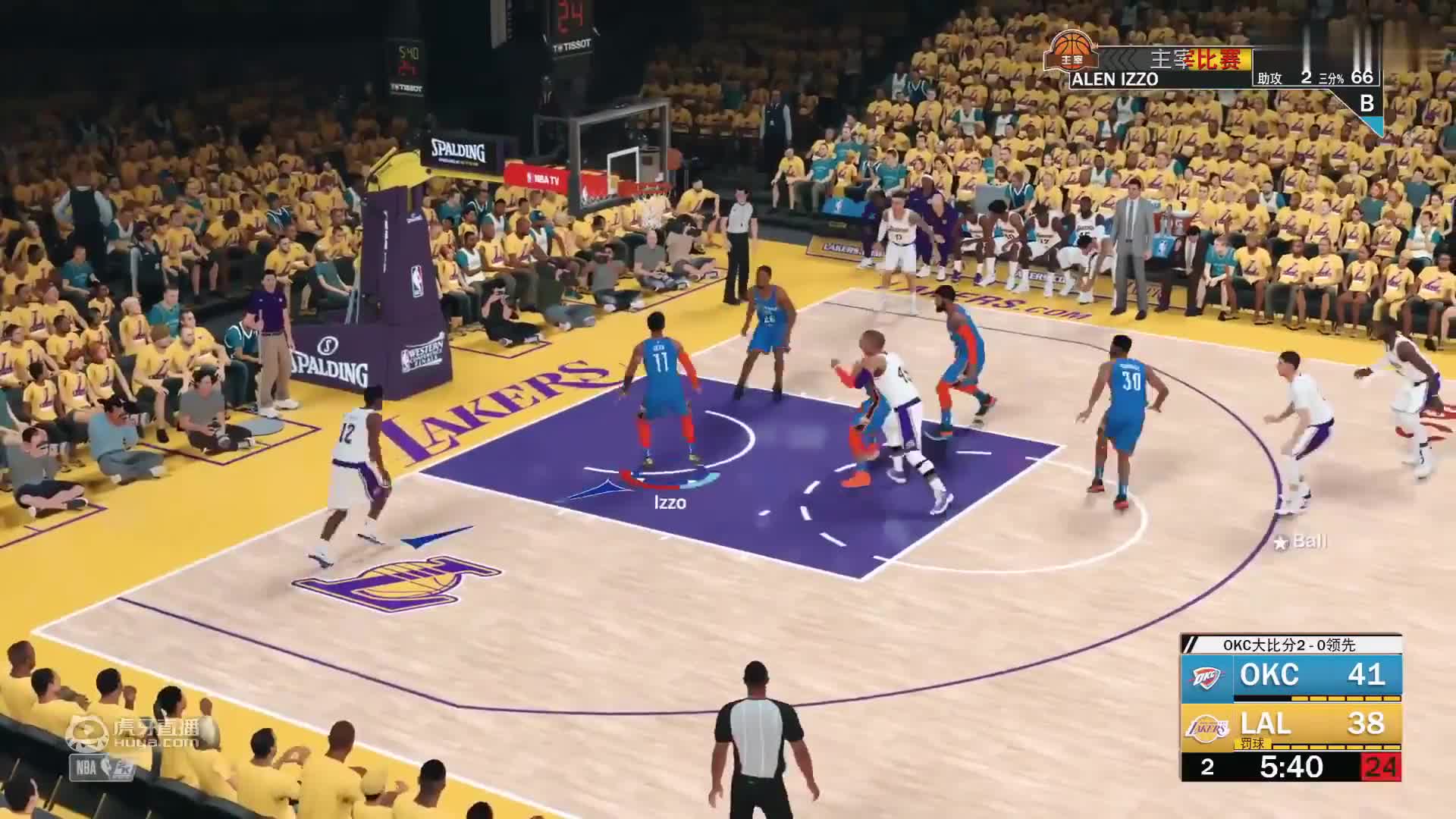 NBA2K19【IZZO】全場(chǎng)解說(shuō)湖人vs雷霆（上半場(chǎng)），名人堂西決G3，伊佐與哈里斯的塑料兄弟情