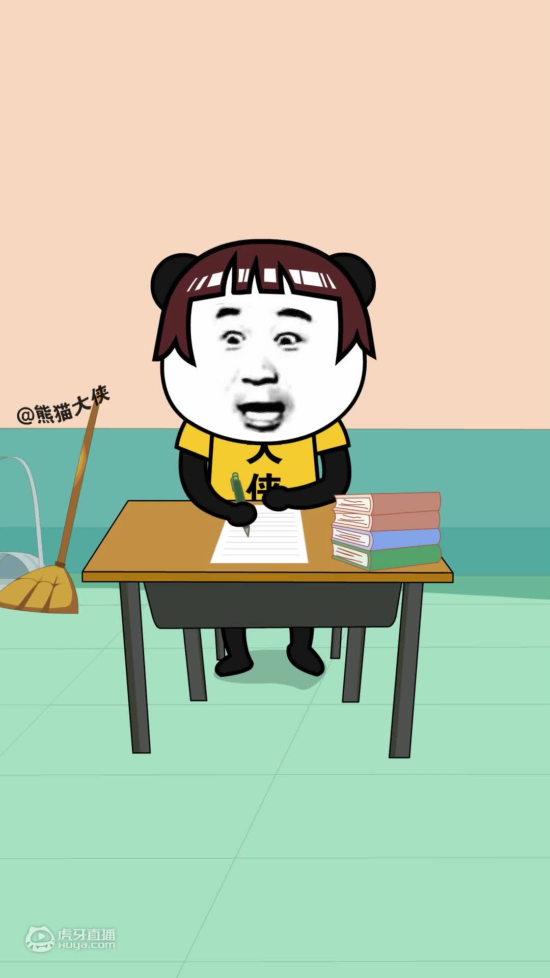 不同学生上毛笔课
