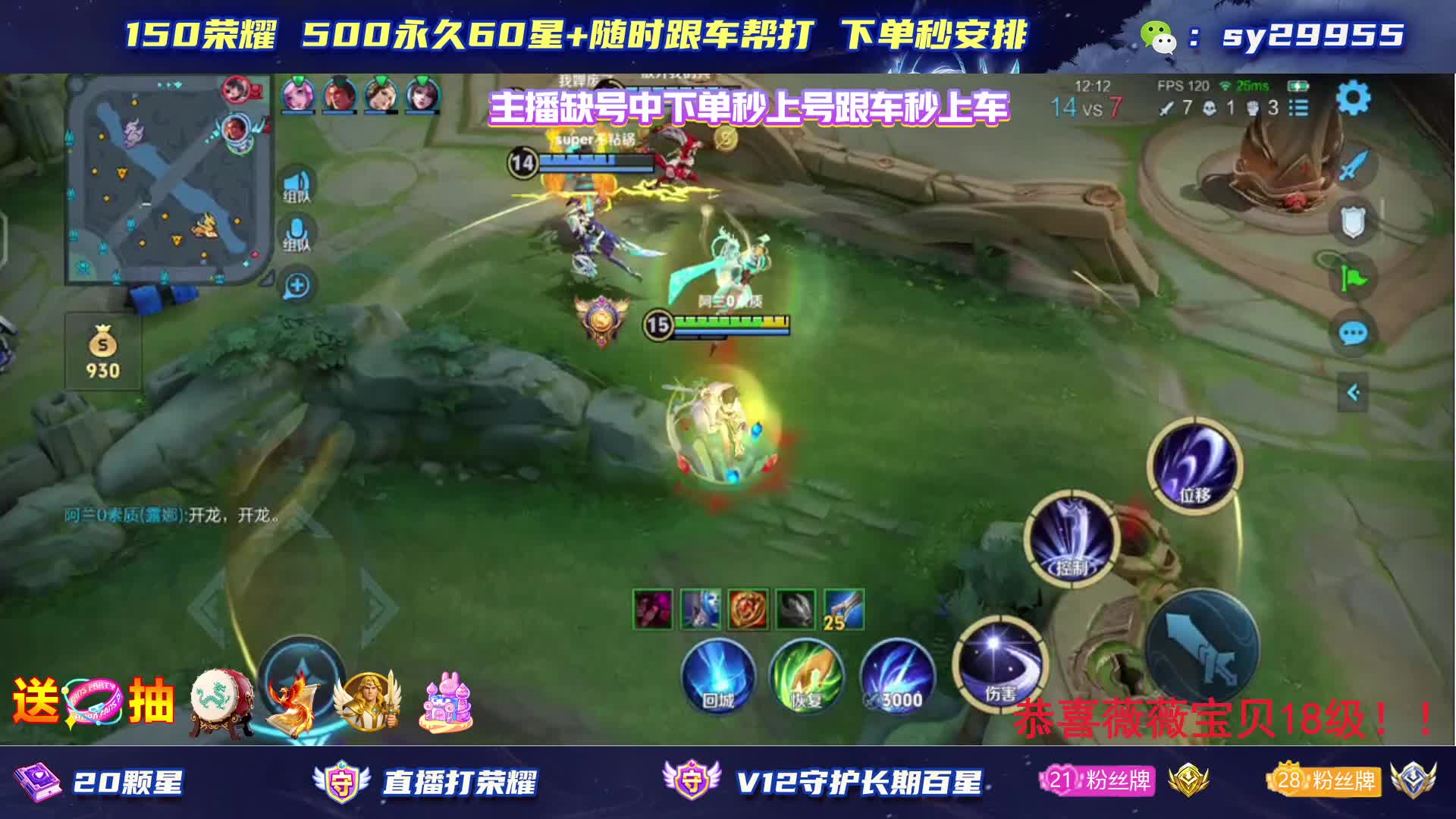 150上荣耀国一露娜带粉