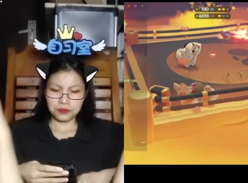 自习室：“英语听力。”