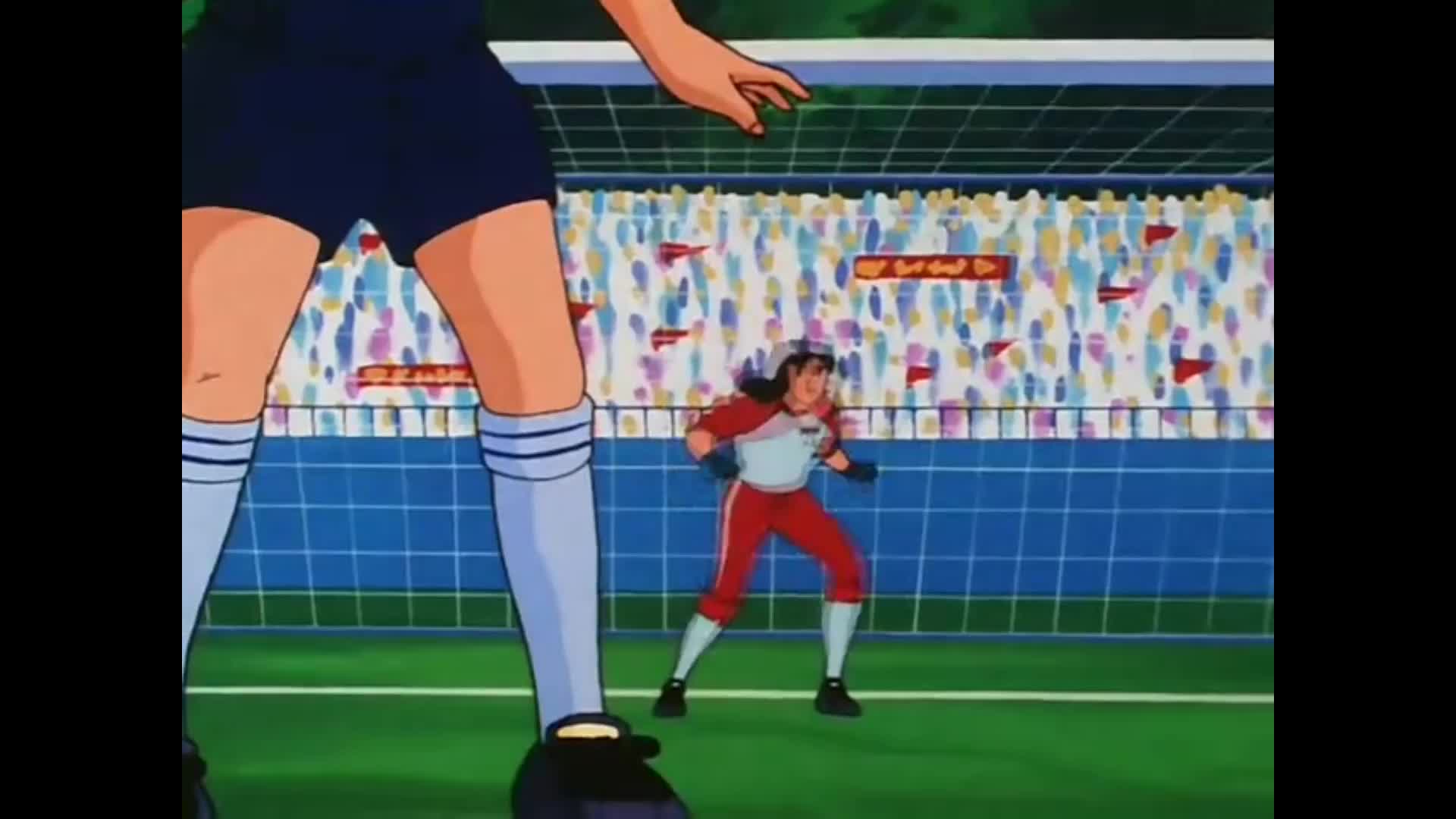 大空翼！倒挂凌空射门！