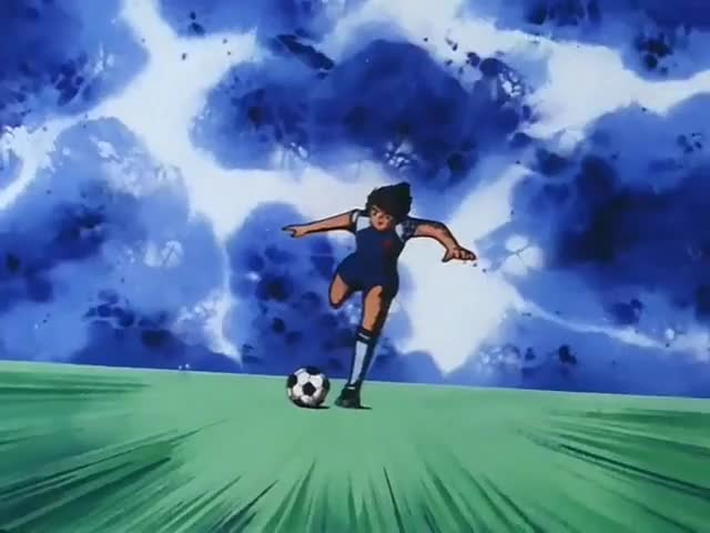 大空翼！倒挂凌空射门！