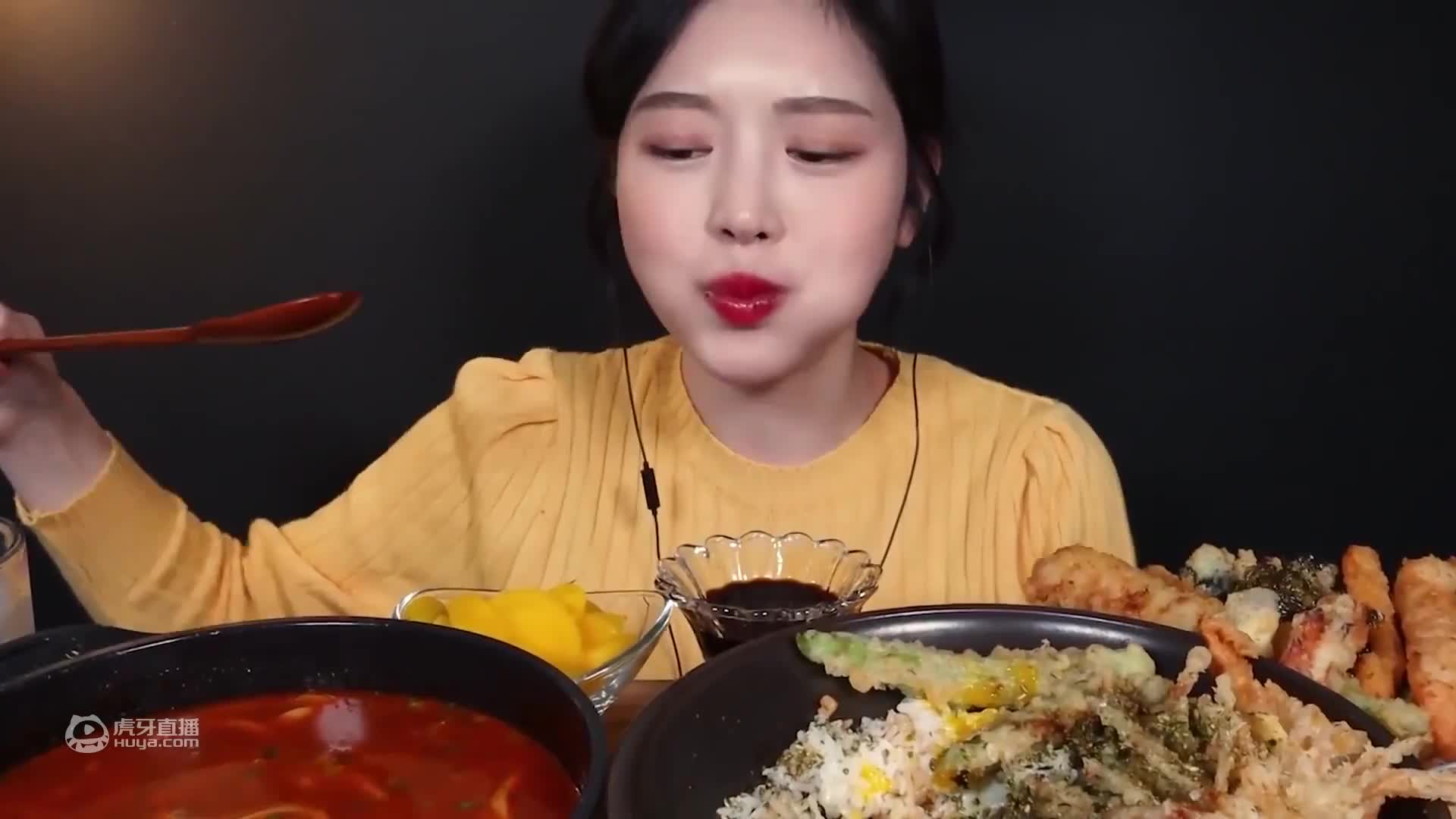 【Boki 字幕版+无剪辑版合辑】天丼(天妇罗盖饭)、辛奇乌冬面吃播